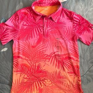 NWT Birdies Pink and Orange Leaf Pattern Shirt SZ 8